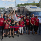 Aficionats de l’Osasuna, en ruta cap a Sevilla per viure la final.