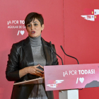 La ministra de Política Territorial y portavoz del Gobierno, Isabel Rodríguez, ayer en un acto del PSOE. 