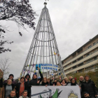 Les pancartes que van penjar a l’arbre de Nadal de Pardinyes.