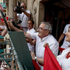 Luis Sabalza, en el txupinazo.