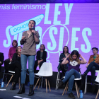 La ministra d’Igualtat, Irene Montero, dissabte en una trobada feminista a Madrid.