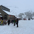 Esquiadors ahir a les pistes d’Espot, al Pallars Sobirà.
