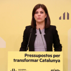 La portaveu d’ERC, Marta Vilalta, ahir en roda de premsa.
