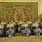 Las ‘pubilles’ de Lleida, en el pregón de las Festes de Maig de 2019. 