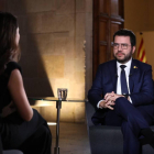 El President Pere Aragonès, durante la entrevista ayer en TV3.