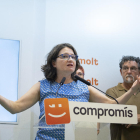Mónica Oltra durant la roda de premsa en la qual va anunciar la seua dimissió, el 21 de juny del 2022.