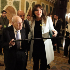El expresident Jordi Pujol junto a la presidenta del Parlament suspendida, Laura Borràs.
