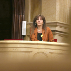 La presidenta del Parlament suspendida, Laura Borràs, durante el pleno de la cámara.