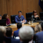 Pedro Sánchez ayer durante la reunión del Grupo Parlamentario Socialista en el Congreso.