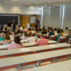 Una de las aulas del campus de Cappont donde ayer se examinaron los opositores.