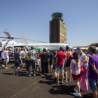 Durant el matí els visitants van poder pujar a un dels helicòpters dels Mossos.