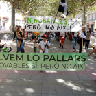 Imatge d’arxiu d’una manifestació a Tremp el 2021 contra noves línies d’alta tensió al Pallars.