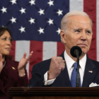 Joe Biden ayer durante su discurso sobre el Estado de la Unión.
