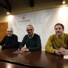Jaume Rutllant, Miquel Pueyo i Joan Casanovas, ahir a la Paeria.