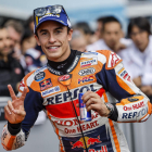 Marc Márquez es mostrava així de feliç a l’acabar la qualificació després del seu segon millor registre.