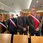 Los alcaldes de la Catalunya Nord durante el juicio en Montpellier.