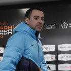 Xavi, ayer, antes de su comparencia previa al partido de hoy en Riad. 