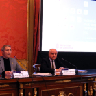 El conseller d'Educació, Josep Gonzàlez-Cambray, i el president del Consell General de Cambres, Jaume Fàbrega.