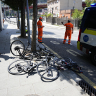 Imatge del lloc en el qual va tenir lloc l’atropellament mortal dels ciclistes a Castellbisbal.