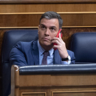 El presidente del Gobierno, Pedro Sánchez, en una sesion del Congreso.