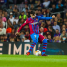 Gerard Piqué, durante un partido de la presente temporada.