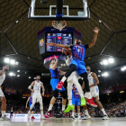 Una acció del partit d’ahir al Palau Blaugrana.