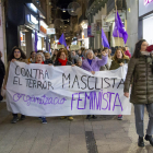 Una movilización contra la violencia machista en Lleida. 
