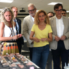 Montse Mínguez, Fèlix Larrosa, Meritxell Batet i Salvador Illa, ahir en la seua visita a la seu d’Ilerna.