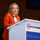 La vicepresidenta primera del gobierno español y ministra de Asuntos Económicos, Nadia Calviño, interviene en la reunión anual del Círculo de Economía