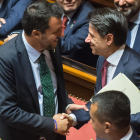 Foto d’arxiu de Matteo Salvini amb Guisseppe Conte el 2019.