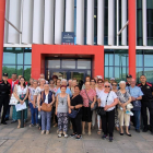 Usuaris de Creu Roja van participar dimarts en una activitat de prevenció a la comissaria dels Mossos d’Esquadra a Lleida.