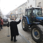 Tradicional benedicció de tractors ahir al matí a la celebració dels Tres Tombs a Vallfogona de Balaguer.