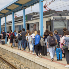 El tren accidentat el passat dia 7 a Puigverd de Lleida.
