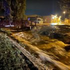 El río Sió a su paso por Agramunt este jueves por la noche.