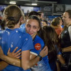 Barbi, visiblement emocionada després de l’agònic triomf al partit de play-off contra el Femarguín.