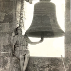 Julia Bonales, en la torre del campanario. Dio los toques de las ceremonias y actos religiosos durante seis años.