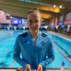 Paula Juste, con las medallas de la jornada.