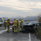 Estat en el qual va quedar el vehicle en què dos persones van resultar ferides.