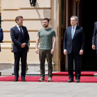 Líderes europeos llevan a Zelenski en Kyiv un mensaje de apoyo