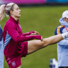 Alèxia Putellas, durant l’entrenament d’ahir de la selecció espanyola.