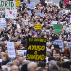 Manifestació de la Marea Blanca en defensa de la sanitat pública, ahir a Madrid