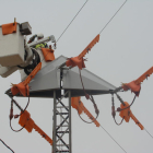 Prototipo para evitar que cigüeñas hagan el nido en torres eléctricas.