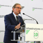 El conseller Giró, ahir a l’acte de celebració del desè aniversari d’Infraestructures.cat.