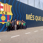 Los jugadores del Balàfia, en la Ciutat Esportiva Joan Gamper. 