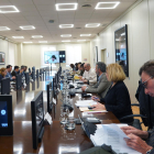 Un moment de la reunió dels agents socials a la taula de diàleg de la reforma de pensions.