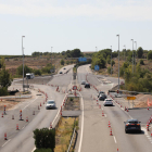 Obras en el peaje de Lleida para construir una rotonda que mejorará la conectividad con el Eix de l’Ebre. 