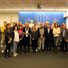 Representantes de la Generalitat y medios leridanos en la recepción anual de la delegación de Lleida.