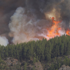 Imatge de la magnitud de les flames a la zona de La Orotava que va obligar a l’evacuació i al confinament de centenars de persones.