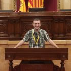 Marçal Segarra, en el estrado del hemiciclo del Parlament. 