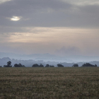 El humo del incendio de Lladurs dificultaba la visibilidad en buena parte del término a primera hora de este viernes.